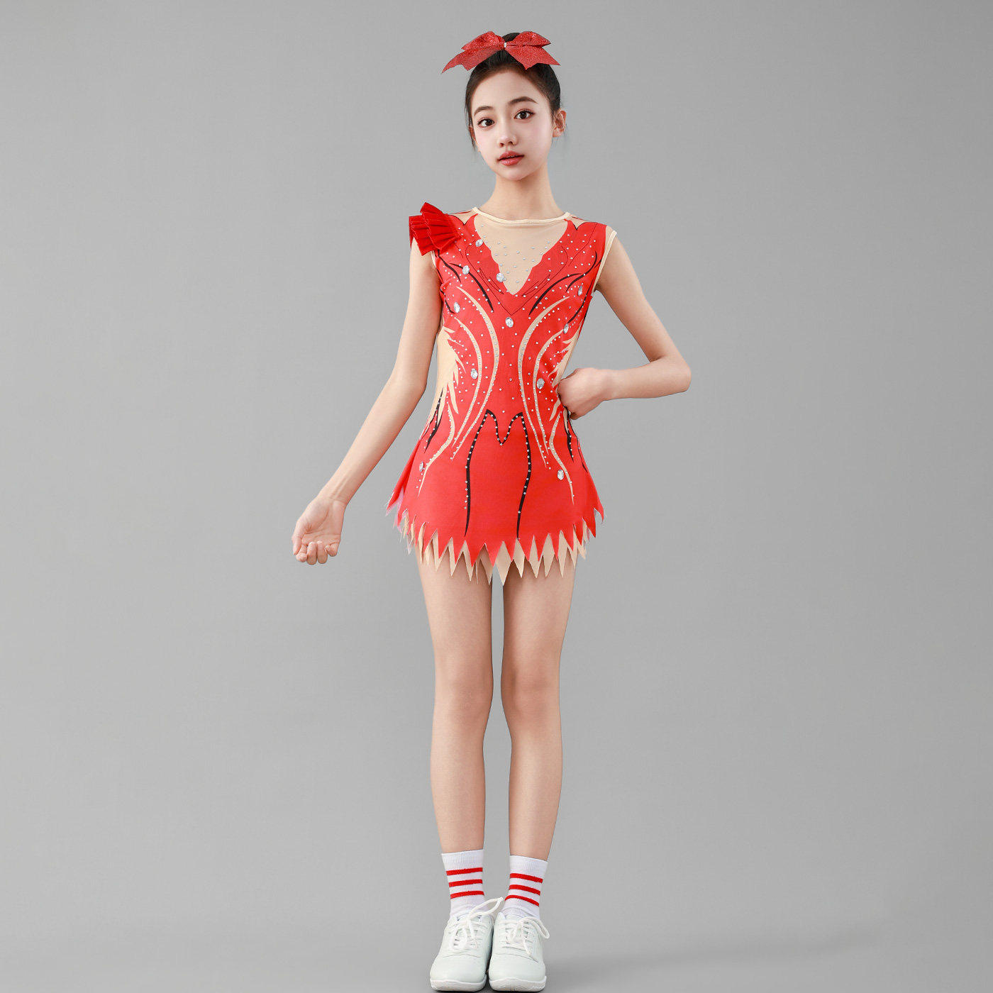 儿童艺术体操服装女专业啦啦队服