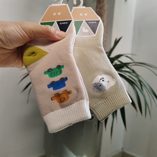 旭威美斯园秋冬新款毛圈袜子婴儿儿童中高筒袜子
