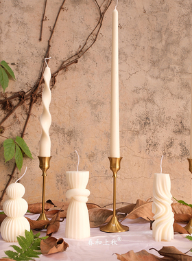 欧式复古白色香薰蜡烛台摆件浪漫烛光晚餐道具家用客厅餐桌布置