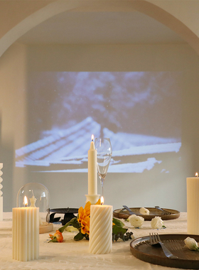 手工豆蜡白色香薰蜡烛浪漫装饰小众婚庆卧室居家软搭烛光晚餐摆件