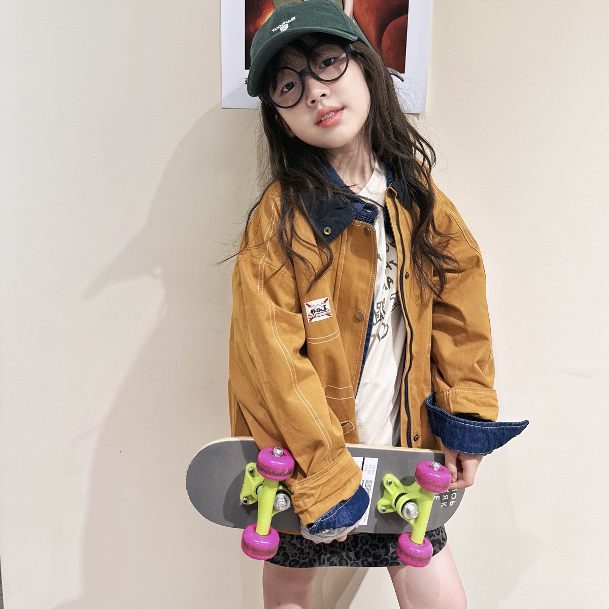 男女童儿童外套复古工装风夹克