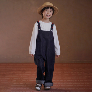 儿童牛仔背带裤童装2026春秋新款男童女童直筒吊带裤休闲百搭长裤