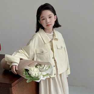 2025春秋新款 牛仔外套中大童洋气百搭休闲夹克儿童上衣潮 女童韩版