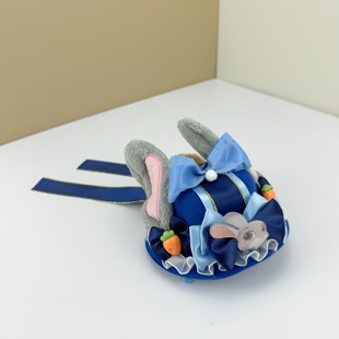 日系可爱卡通兔子警官朱迪发夹女童兔耳朵发饰儿童头饰显脸小帽子