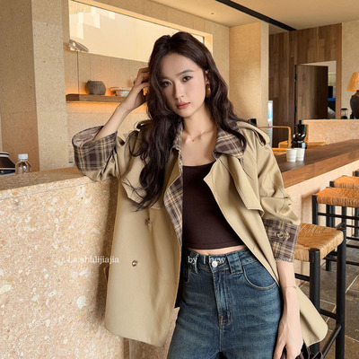 LS 复古时尚翻领通勤风衣外套 广州十三行2025早秋新品女装22652