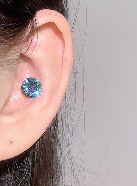 moonchasers海蓝紫光医用钢钛耳蜗钉精致贵气耳钉稀有色耳骨钉