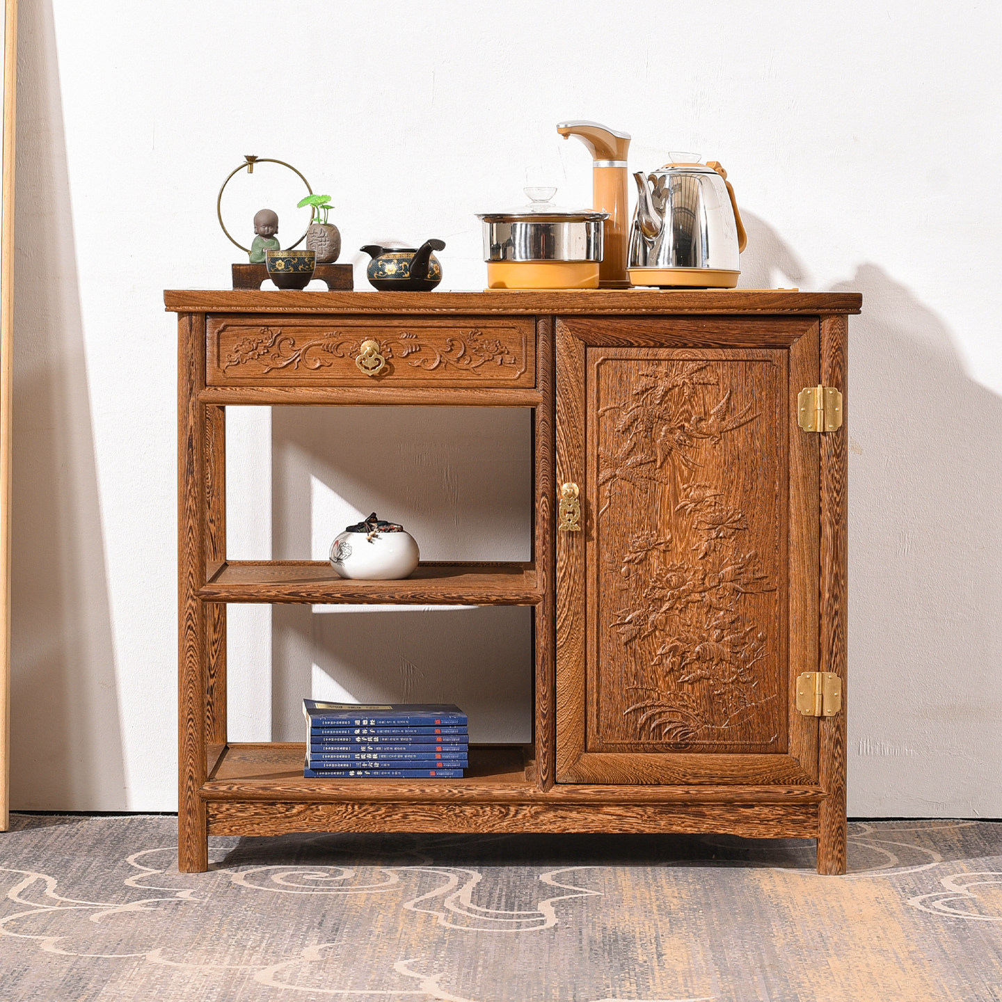 鸡翅木茶水柜烧水壶一体中式实木红木餐边柜复古茶台茶桌边柜侧柜,住宅家具,餐边柜,淘宝优惠券,粉丝福利购,淘宝优惠卷