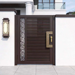 铝艺大门别墅围墙大门双开门铝合金庭院门乡村入户门新农村院子门