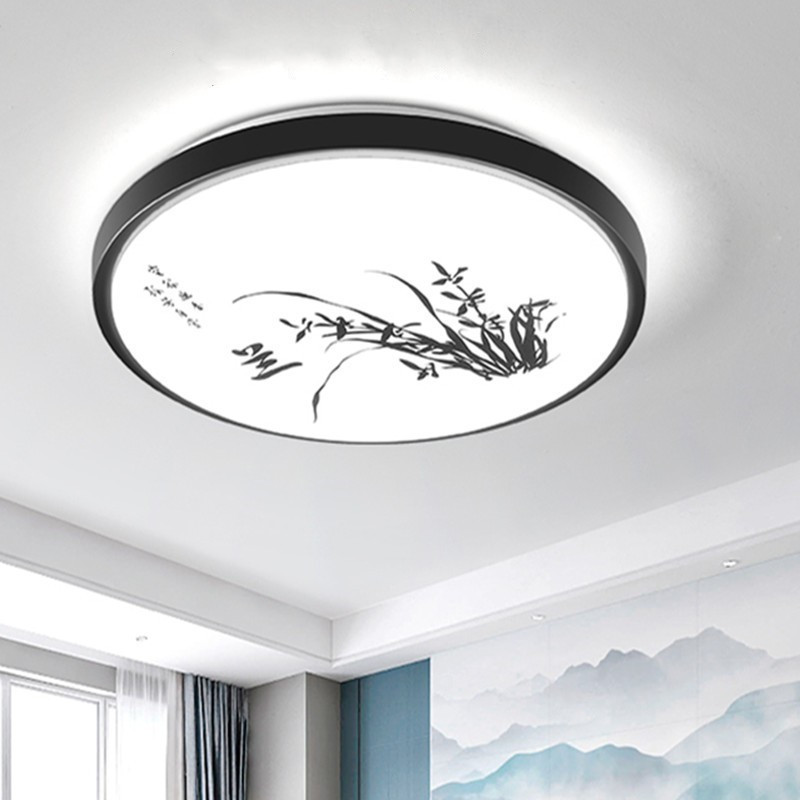 新中式LED吸顶灯复古中国风古典客厅餐厅卧室房间书房梅兰竹菊灯