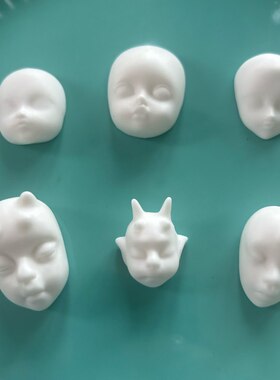 中式禅意陶瓷人脸白坯娃娃头DIY