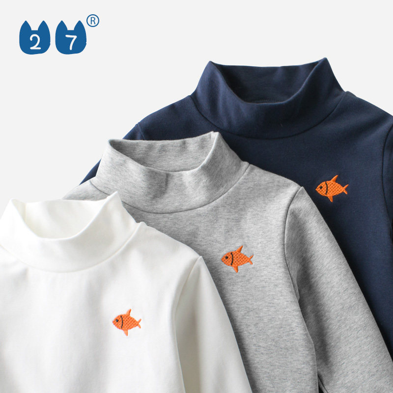 儿童装保暖打底衫2025春装中高领男女童上衣韩版洋气宝宝长袖T恤,童装/婴儿装/亲子装,T恤,淘宝优惠券,粉丝福利购,淘宝优惠卷