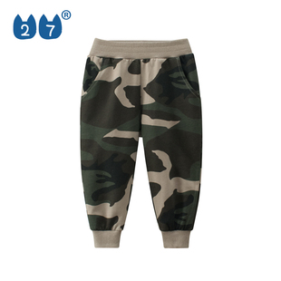 韩版童装裤子秋季新品2025儿童运动裤男童迷彩休闲裤洋气宝宝长裤