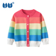 27home女童秋冬新款 中小童彩虹系列女孩保暖毛衣 童装 针织开衫 韩版