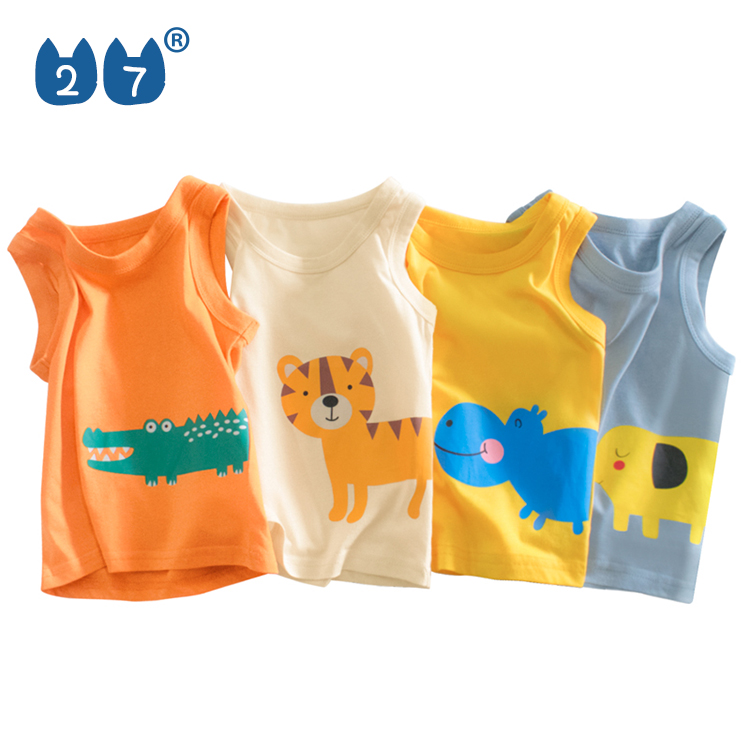 小男孩纯棉卡通印花夏装背心