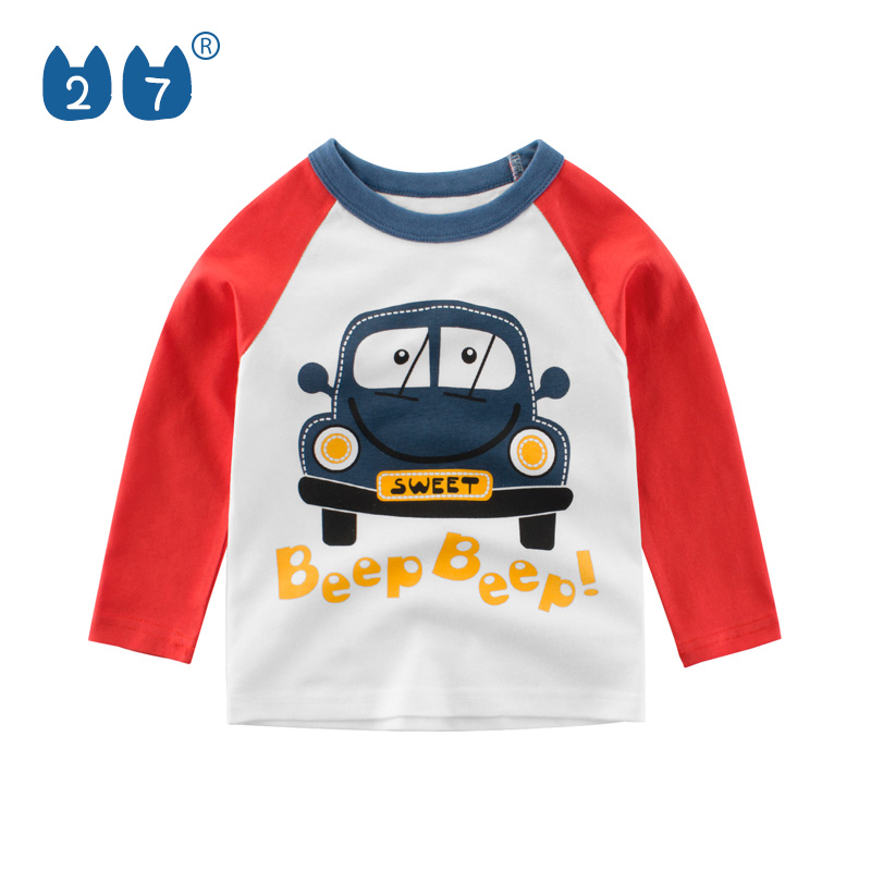 27KIDS春秋长袖打底衫汽车印花