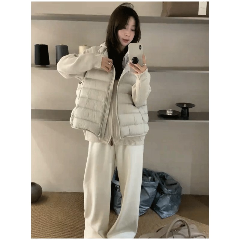 立领轻薄排骨羽绒马甲女2025秋冬季新款时尚保暖无袖坎肩外套上衣