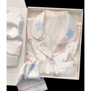 柔软舒适休闲春夏季 300斤可爱卡通睡衣女家居服套装 胖mm特大码