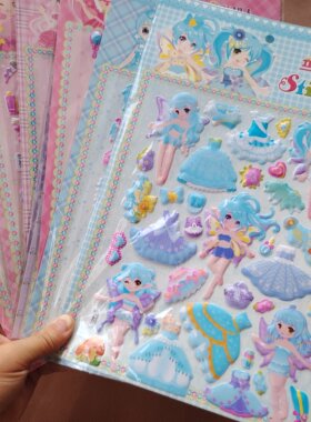 儿童贴纸公主换装贴画女宝宝换衣服的贴纸泡泡贴大号装扮贴变装秀