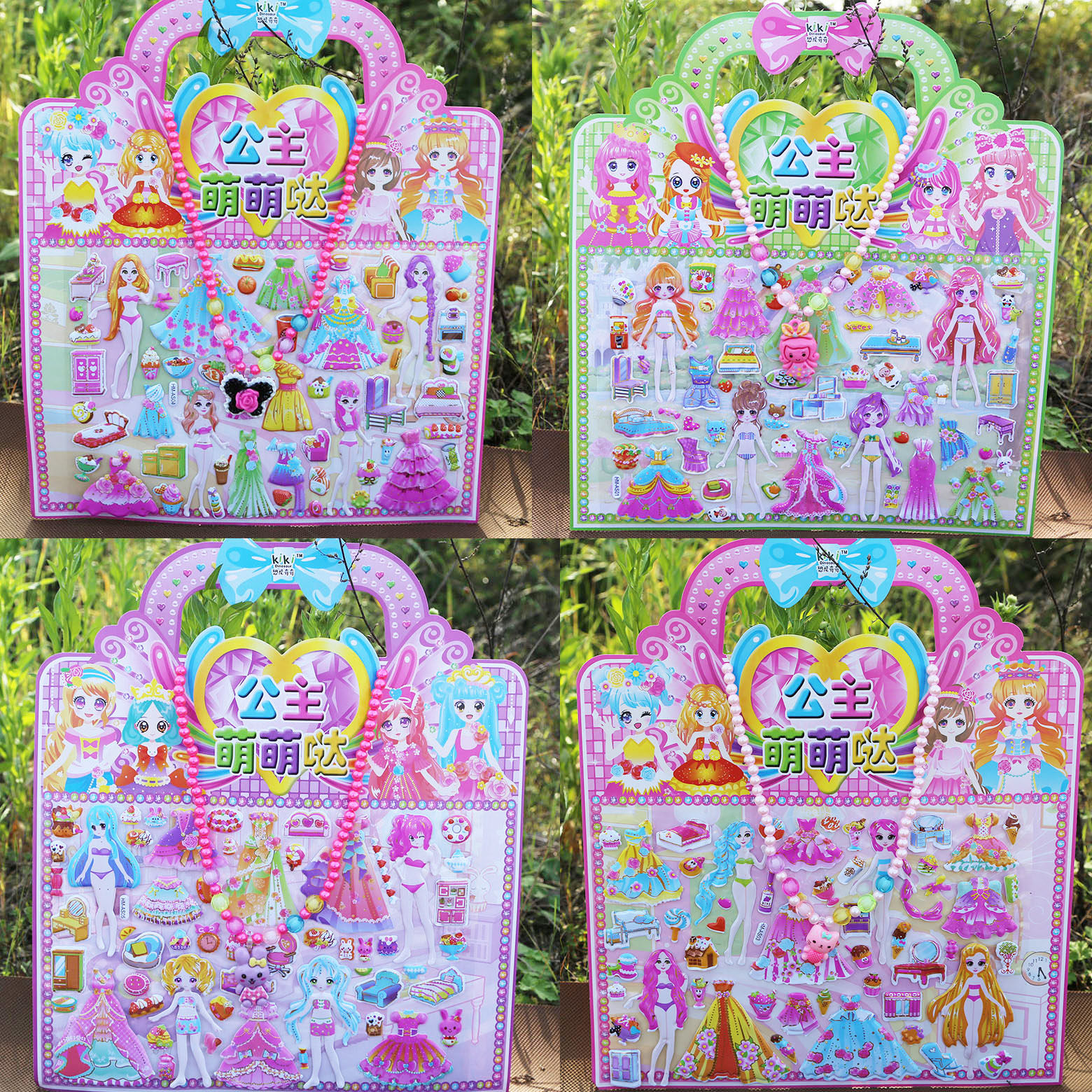 女孩泡泡贴公主古装换装贴纸美少女换衣服 幼儿童3-4-5-6-7岁玩具