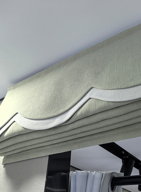 现代简约电动升降卷帘罗马帘窗帘布卧室书房飘窗小窗户遮光遮阳帘