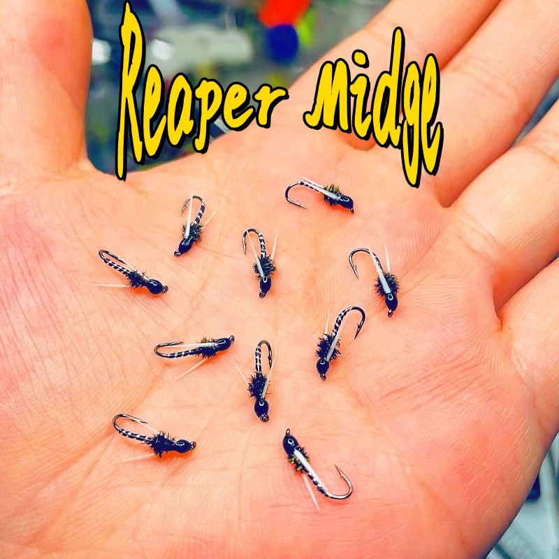 石蚕蛾飞蝇钩摇蚊小咬幼虫若虫钩reaper midge飞钓路亚白条马口饵