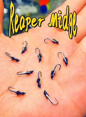 石蚕蛾飞蝇钩摇蚊小咬幼虫若虫钩reaper midge飞钓路亚白条马口饵