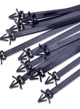 插销式尼龙扎带8*150 插销式扎带 扎带黑色 活扣飞机头扎带重复u.