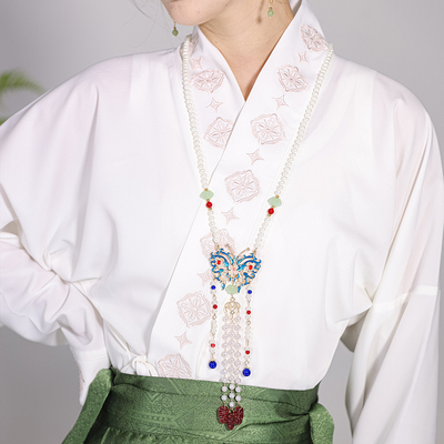 采莲归原创明制汉服对襟飞机袖上衣女改良交领汉服刺绣新中式春秋