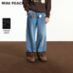 女童牛仔裤 裤 冬季 新款 子 加绒格纹直筒长裤 MINIPEACE太平鸟童装