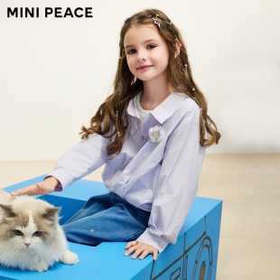 女童衬衫 MINIPEACE太平鸟童装 春秋户外假两件薄外套 专柜同款
