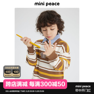 儿童毛衣新款 春秋男童毛套衫 minipeace太平鸟童装 潮 专柜同款