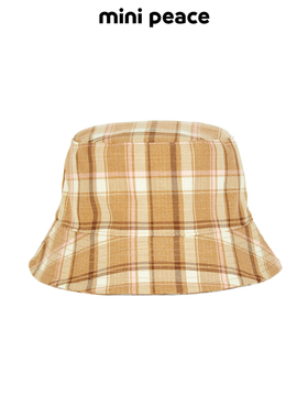 MINIPEACE太平鸟童装儿童渔夫帽格纹男女童同款帽子秋冬遮阳帽
