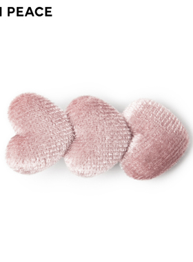 【专柜同款】MINIPEACE太平鸟童装绒感女童发夹冬季粉色爱心发饰