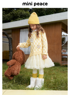 【专柜同款|时尚系列】MINIPEACE太平鸟童装女童毛衣裙子冬连衣裙