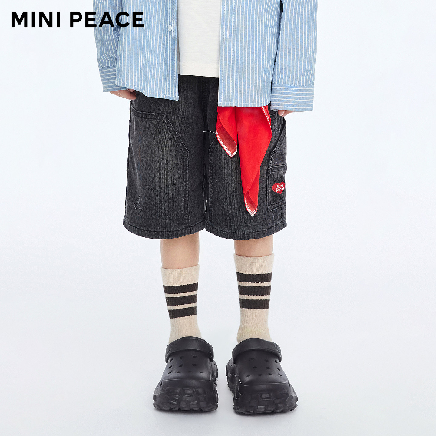 【专柜同款】MINIPEACE太平鸟童装男童牛仔短裤新款儿童五分裤