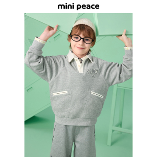 25春新 专柜同款 MINIPEACE太平鸟童装 男童卫衣儿童学院POLO衫