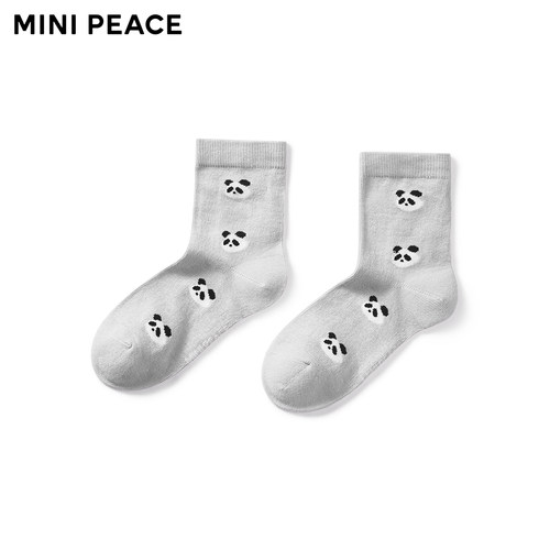 MINIPEACE太平鸟童装男童夏季透气袜子薄款可爱熊猫图案舒适棉袜