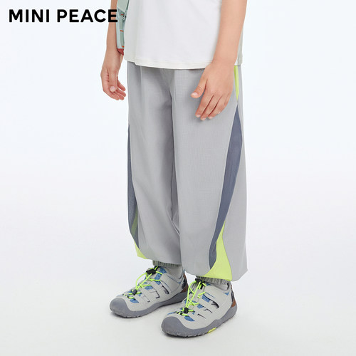 [专柜同款]MINIPEACE太平鸟童装男童裤子夏季新款透气儿童运动裤