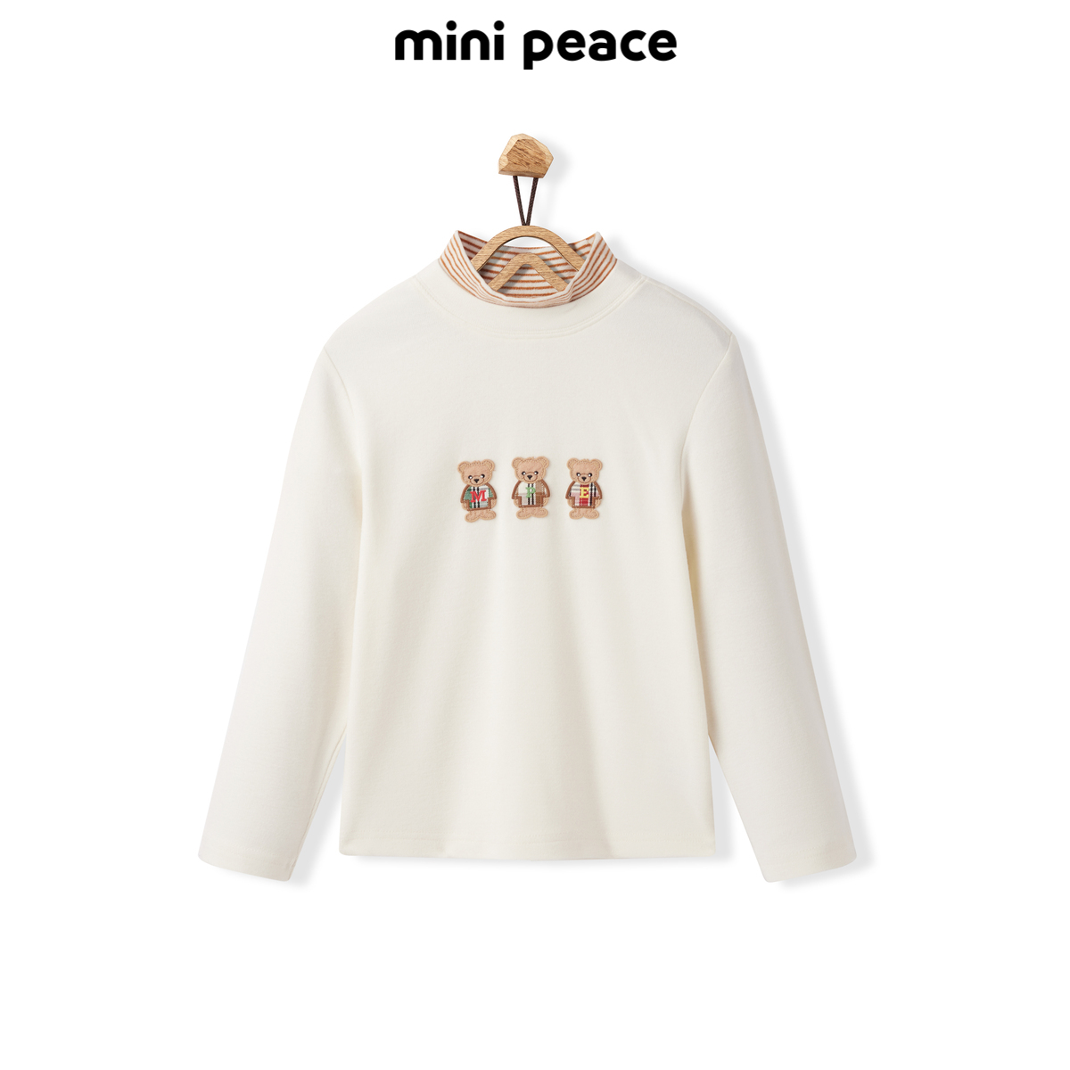 【专柜同款】MINIPEACE太平鸟童装男童打底衫儿童白色长袖T恤冬