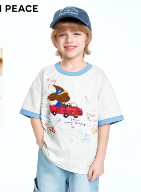 [抑菌凉感]MINIPEACE太平鸟童装男童短袖T恤卡通小狗汽车夏装新款