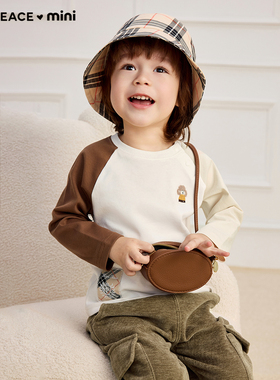 【专柜同款】MINIPEACE太平鸟童装儿童长袖T恤幼童插肩袖上衣春秋