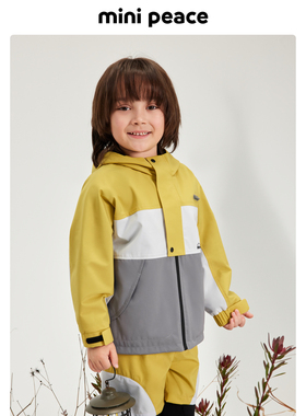【专柜同款】MINIPEACE太平鸟童装男童风衣儿童拼接连帽外套新款