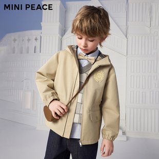 【专柜同款】MINIPEACE太平鸟童装男童风衣儿童学院风外套夹克春