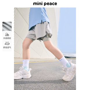 minipeace太平鸟童装男童运动短裤夏季薄款假两件打底裤五分裤