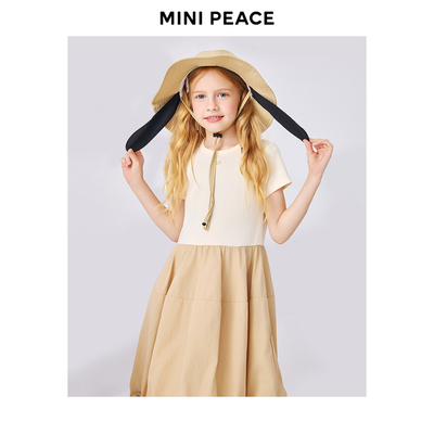 【专柜同款】MINIPEACE太平鸟童装女童拼接连衣裙夏季时尚花苞裙