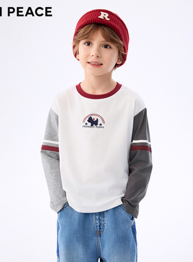 [5A抑菌]MINIPEACE太平鸟童装男童春秋款长袖T恤打底衫插肩袖