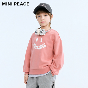 MINIPEACE太平鸟童装男童字母印花套头卫衣26春装新儿童长袖上衣
