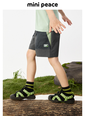MINIPEACE太平鸟童装男童中短裤夏季新款儿童撞色户外工装五分裤