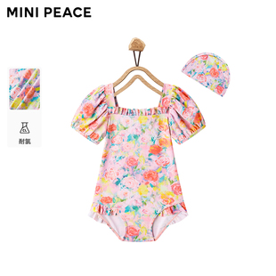 女童泳装 MINIPEACE太平鸟童装 印花儿童宝宝泳衣连体夏 抗氯高弹
