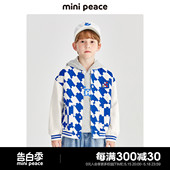 春秋新男童棒球夹克拼接积木格儿童外套 minipeace太平鸟童装